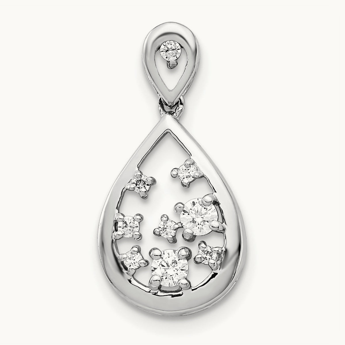 Cluster Teardrop Pendant, 0.20 ct tw Lab-Grown Diamond
