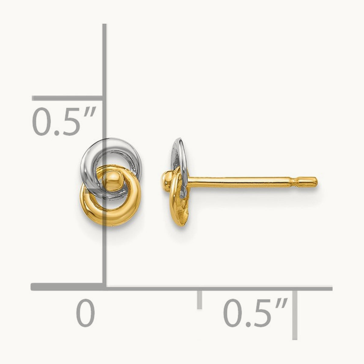 & Rhodium Love Knot Ear, 14K