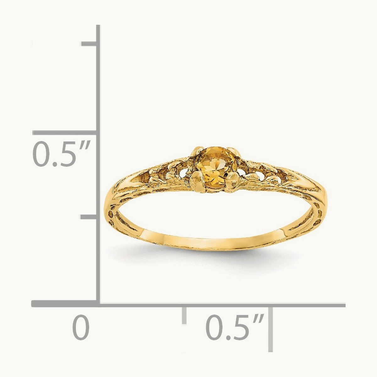 Madi K Citrine Birthstone Baby Ring, 3mm, 14K