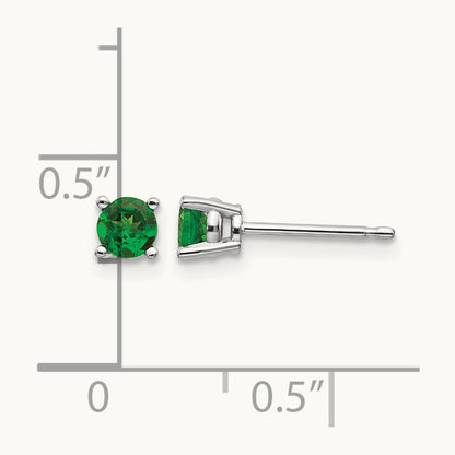 Tsavorite Earrings, 14K White Gold