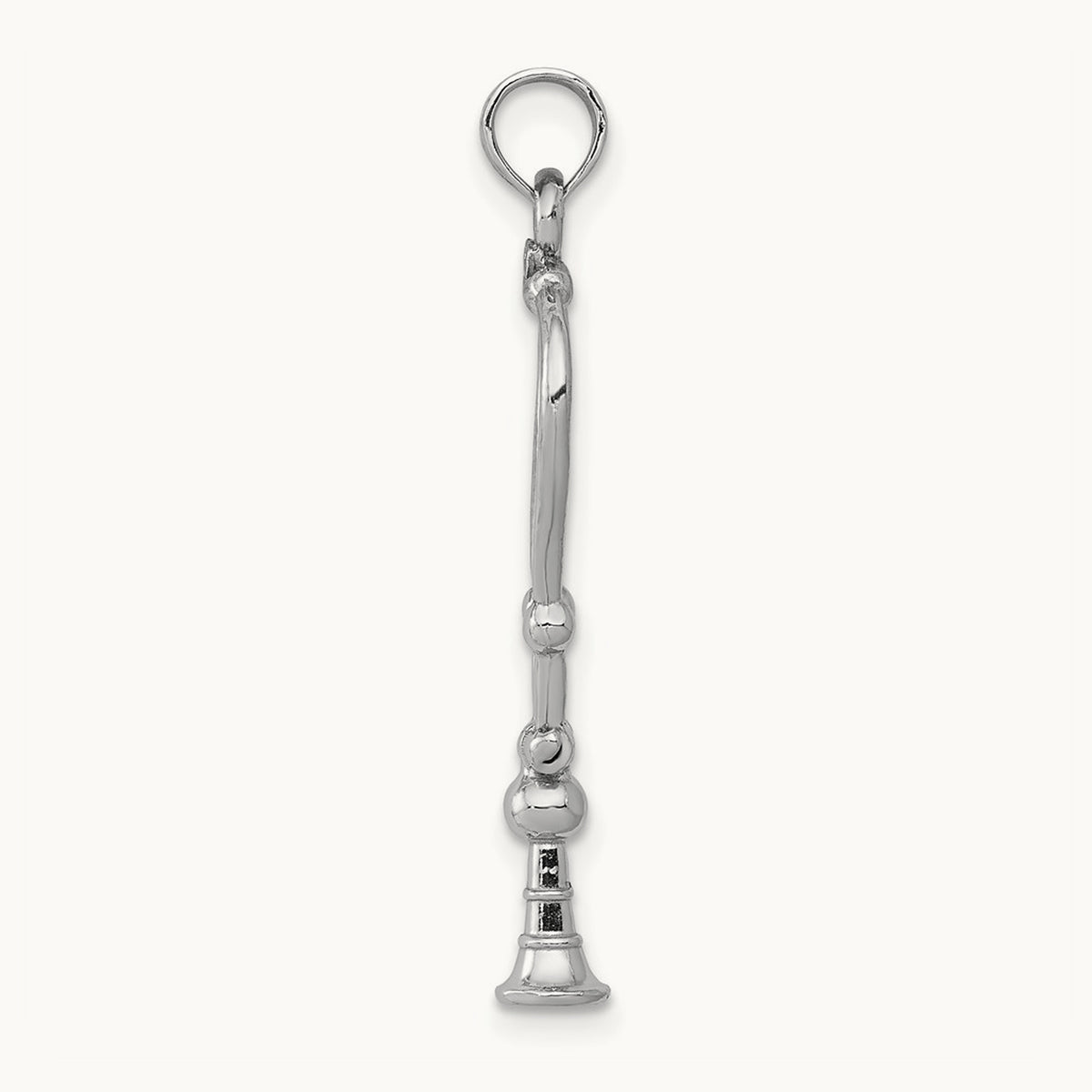 3-D Stethoscope Pendant — 14K White Gold