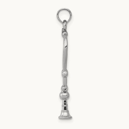 3-D Stethoscope Pendant — 14K White Gold