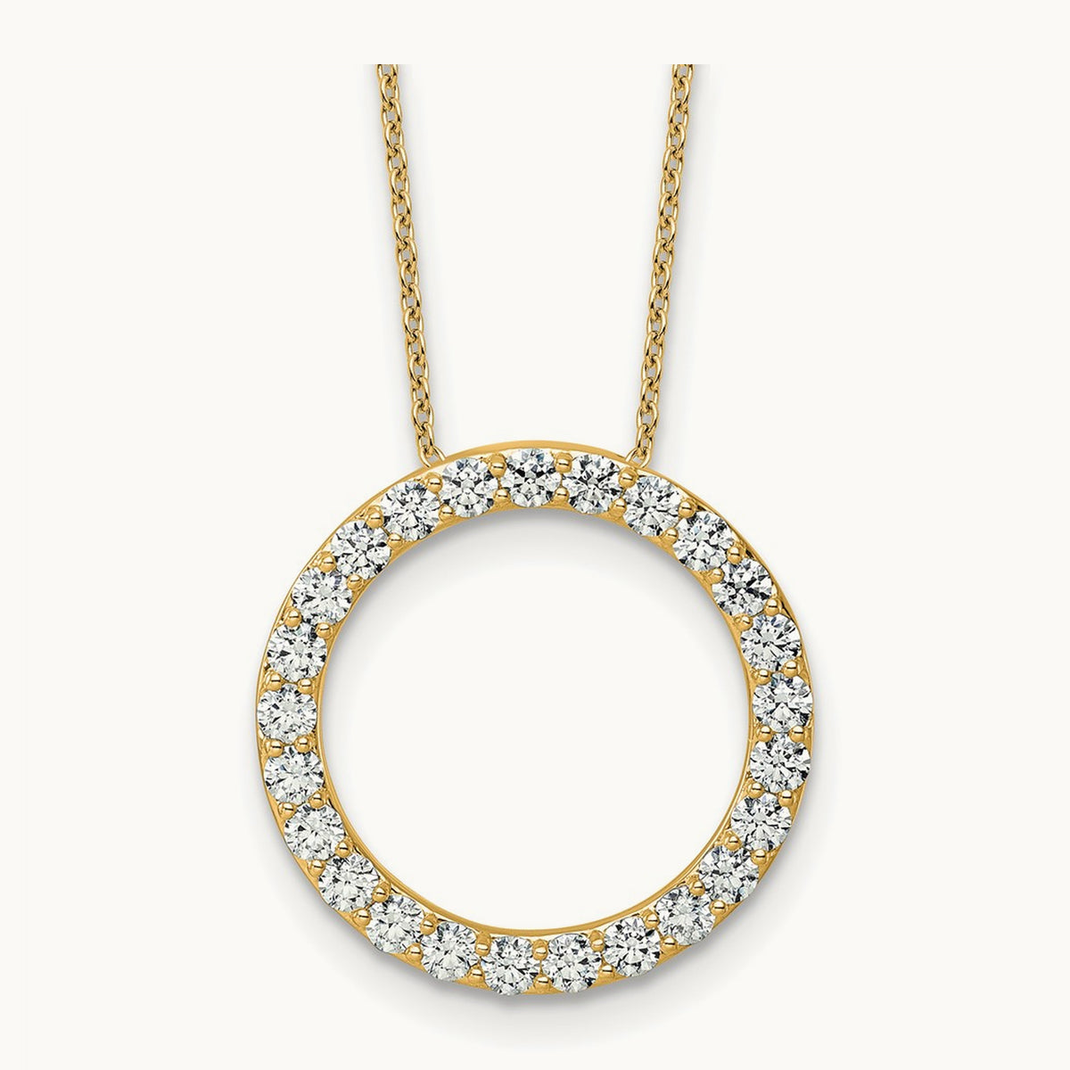 Circle Slide Necklace, 1-3 ct Lab-Grown Diamond — 14K Yellow Gold