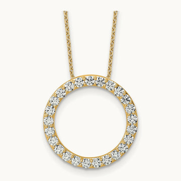 Circle Slide Necklace, 1-3 ct Lab-Grown Diamond — 14K Yellow Gold