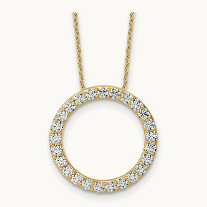 Circle Slide Necklace, 1-3 ct Lab-Grown Diamond — 14K Yellow Gold