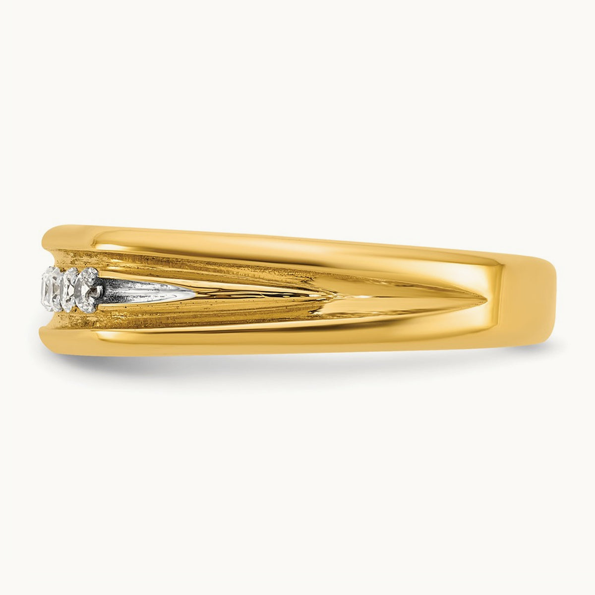 IB Goodman Mens Polished Complete 7-Stone 1/4ct Diamond Ring, 14K Yellow Gold
