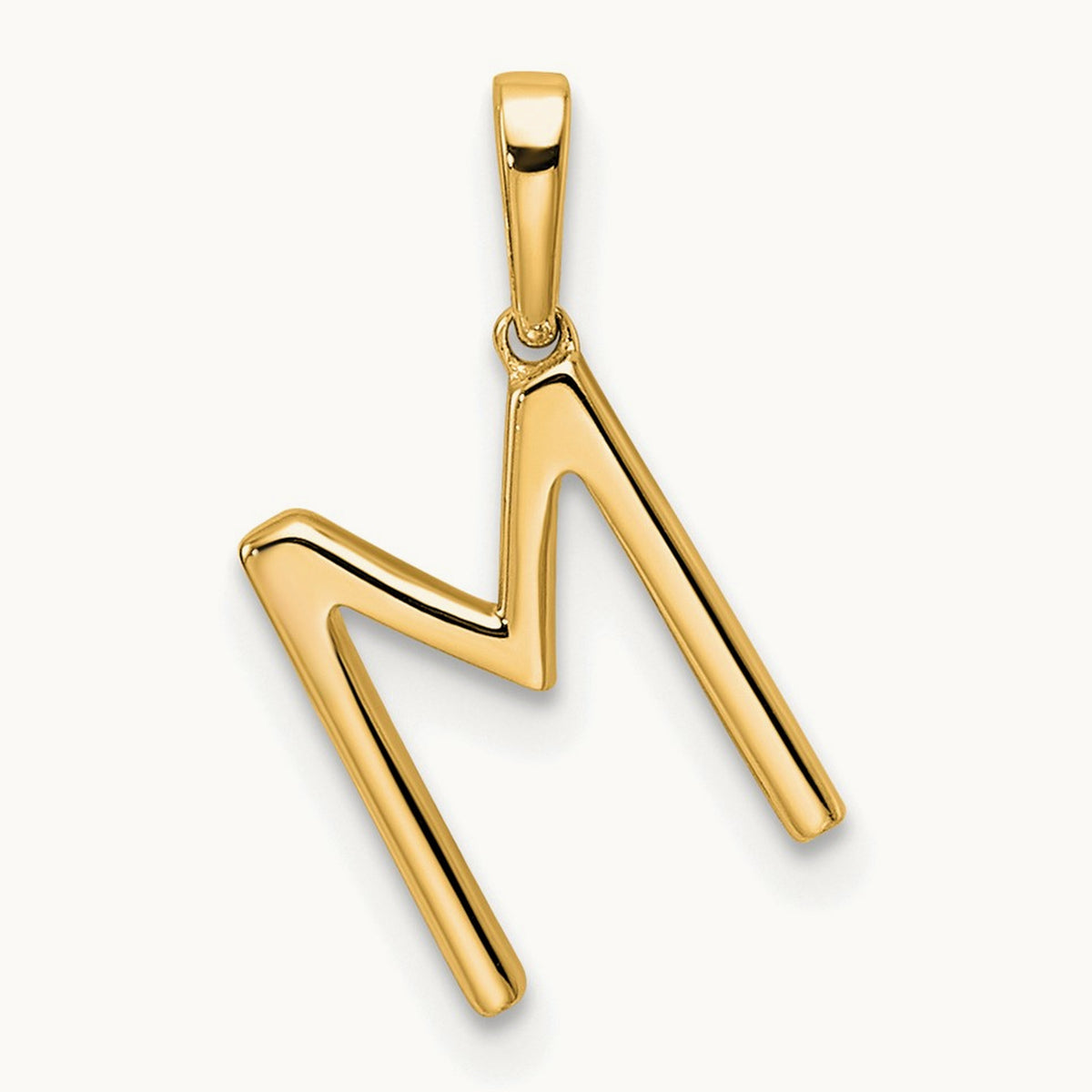Diamond Letter M Initial Pendant, 14K