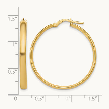 Polished Hoop Earrings, 10K — Leslie's