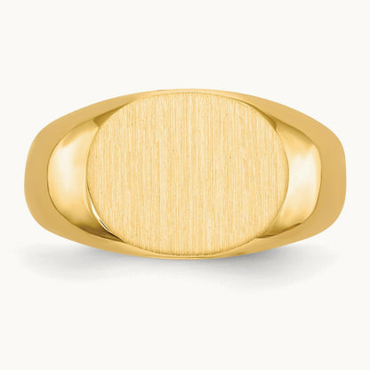 12.5x9. Closed Back Signet Ring, 5mm, 14K