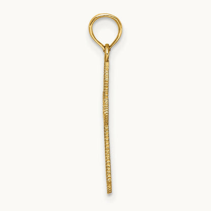 D/C w/ Beaded Edge Cross Charm, 14K