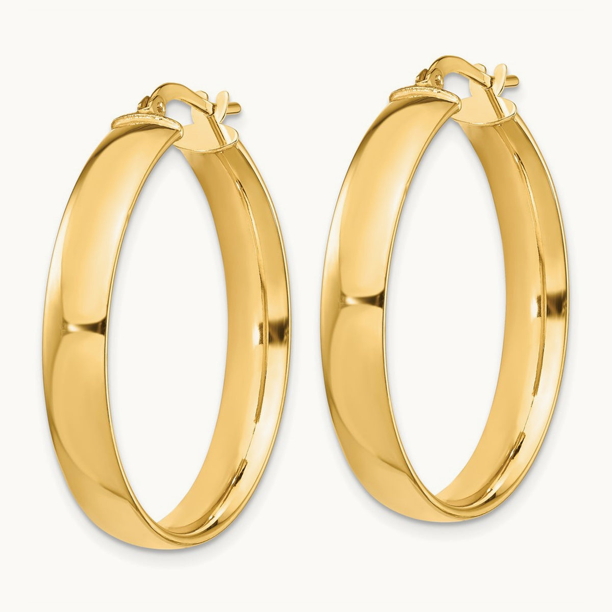 High Polished Hoop Earrings — 14K Yellow Gold
