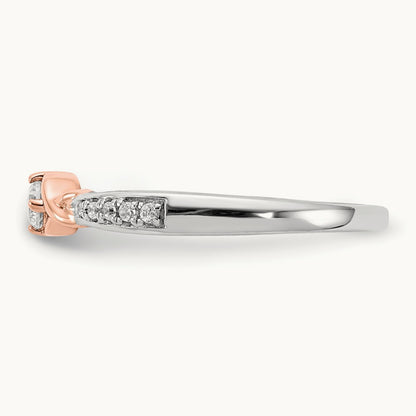 First Promise Diamond Complete Promise Ring, 14K White with Rose Gold