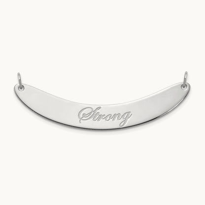SS/Rhod-plated Medium EDWARDIAN SCRIPT Curved Bar Necklace