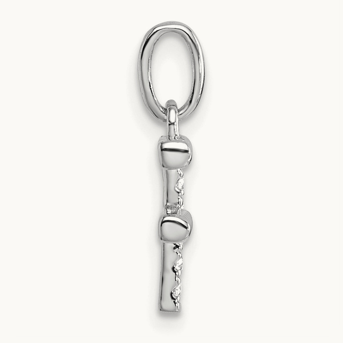 Twisted Diamond Charm — 14K White Gold, F