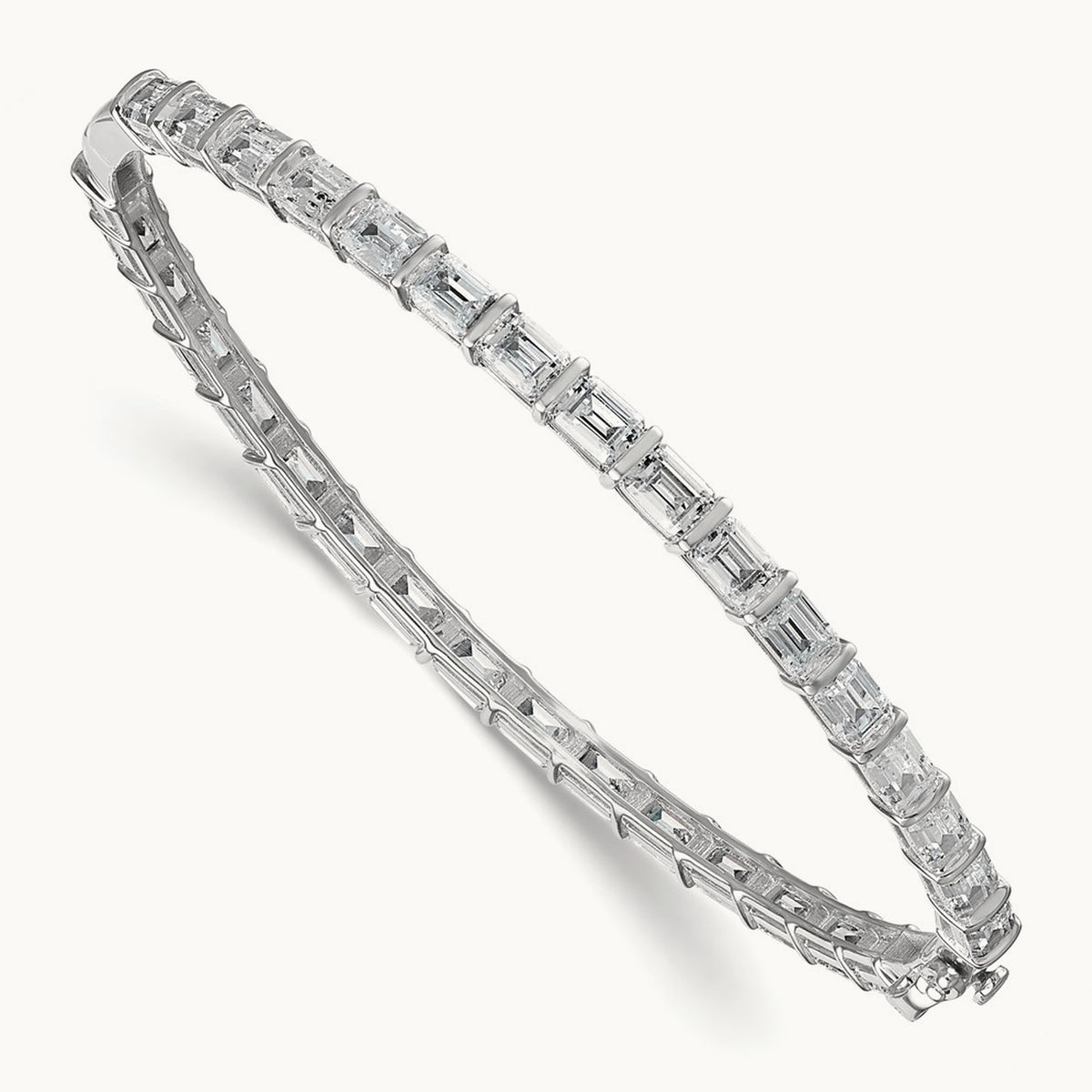 TO Bangle, 7.50 ct tw Lab-Grown Diamond — 14K White Gold