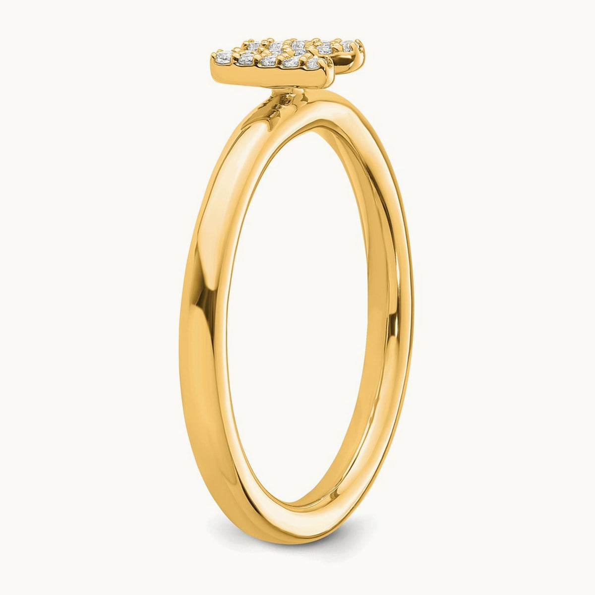 Stackable Diamond Ring — 14K Yellow Gold, N