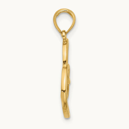 Fancy Heart Charm, 14K