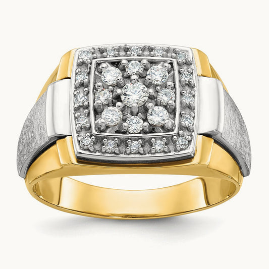 Men's Polished and Satin Diamond Ring — IBGoodman — photo set