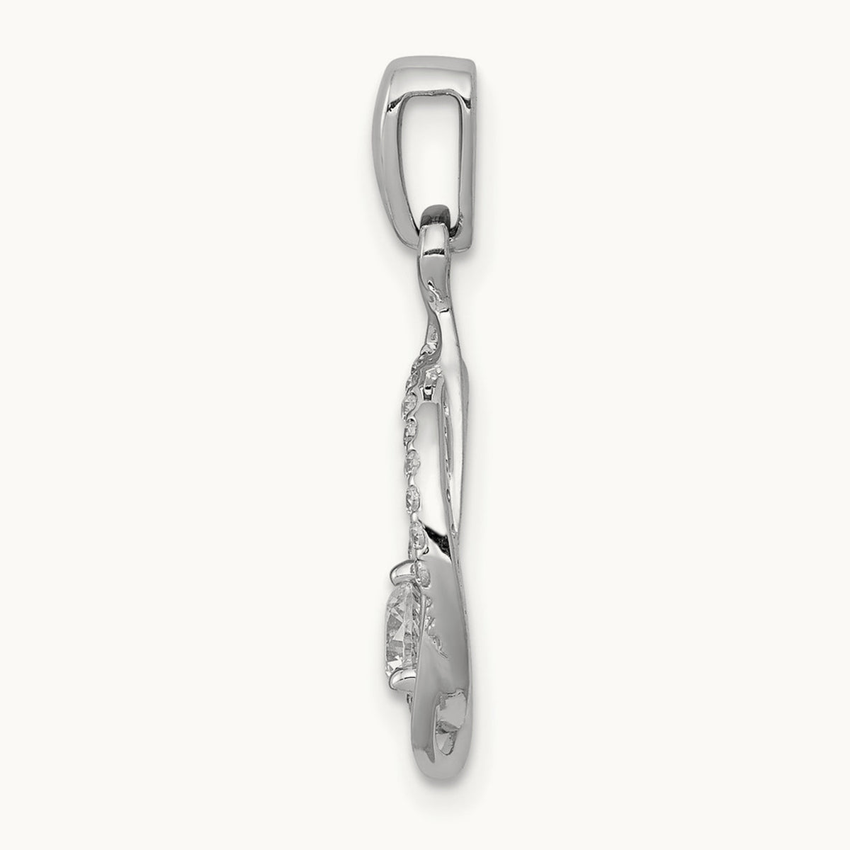Circle and Teardrop Pendant, 0.25 ct tw Lab-Grown Diamond