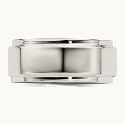 Sterling Silver 8mm Flat with Step Edge Band