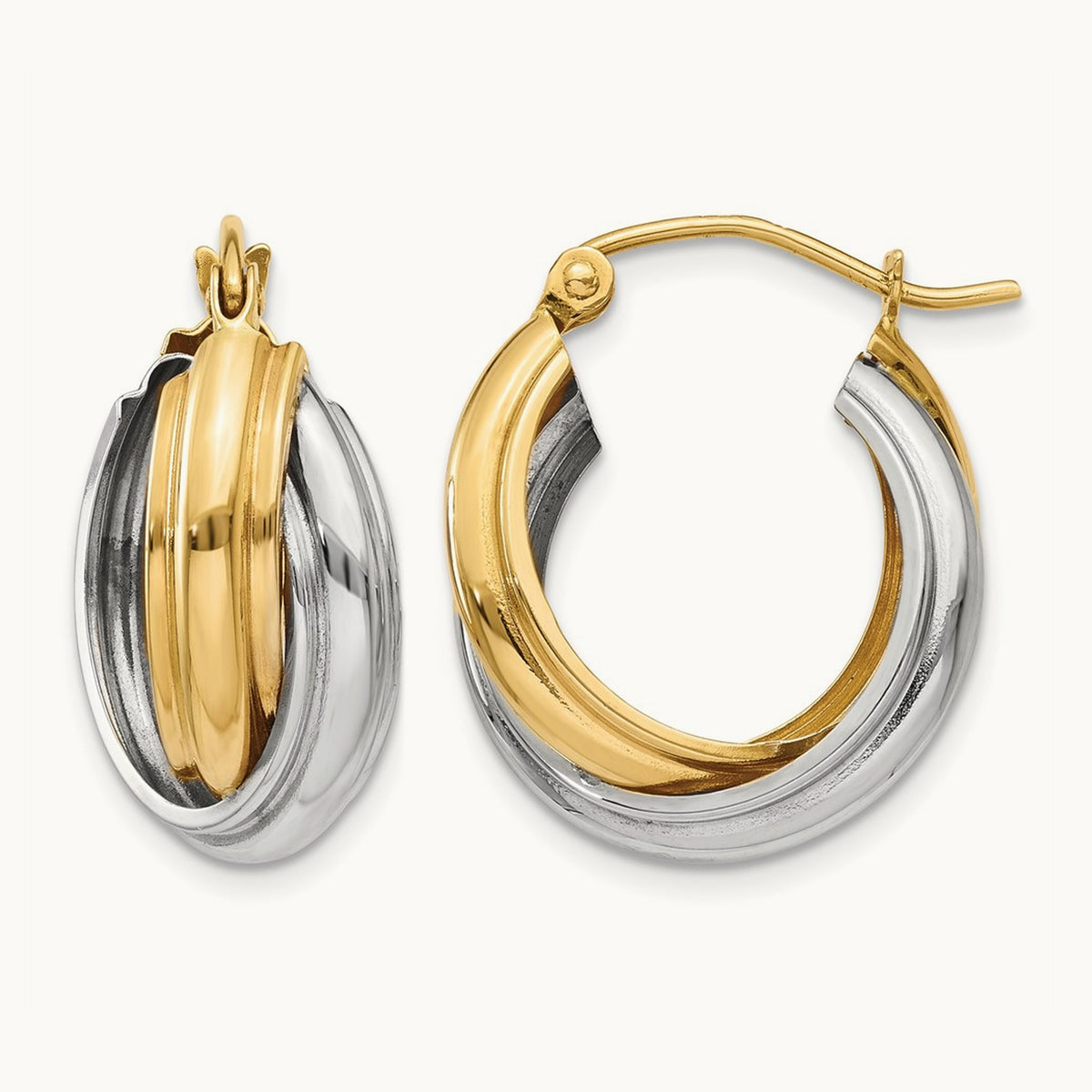 Polished Double Hoop Earrings — 17mm