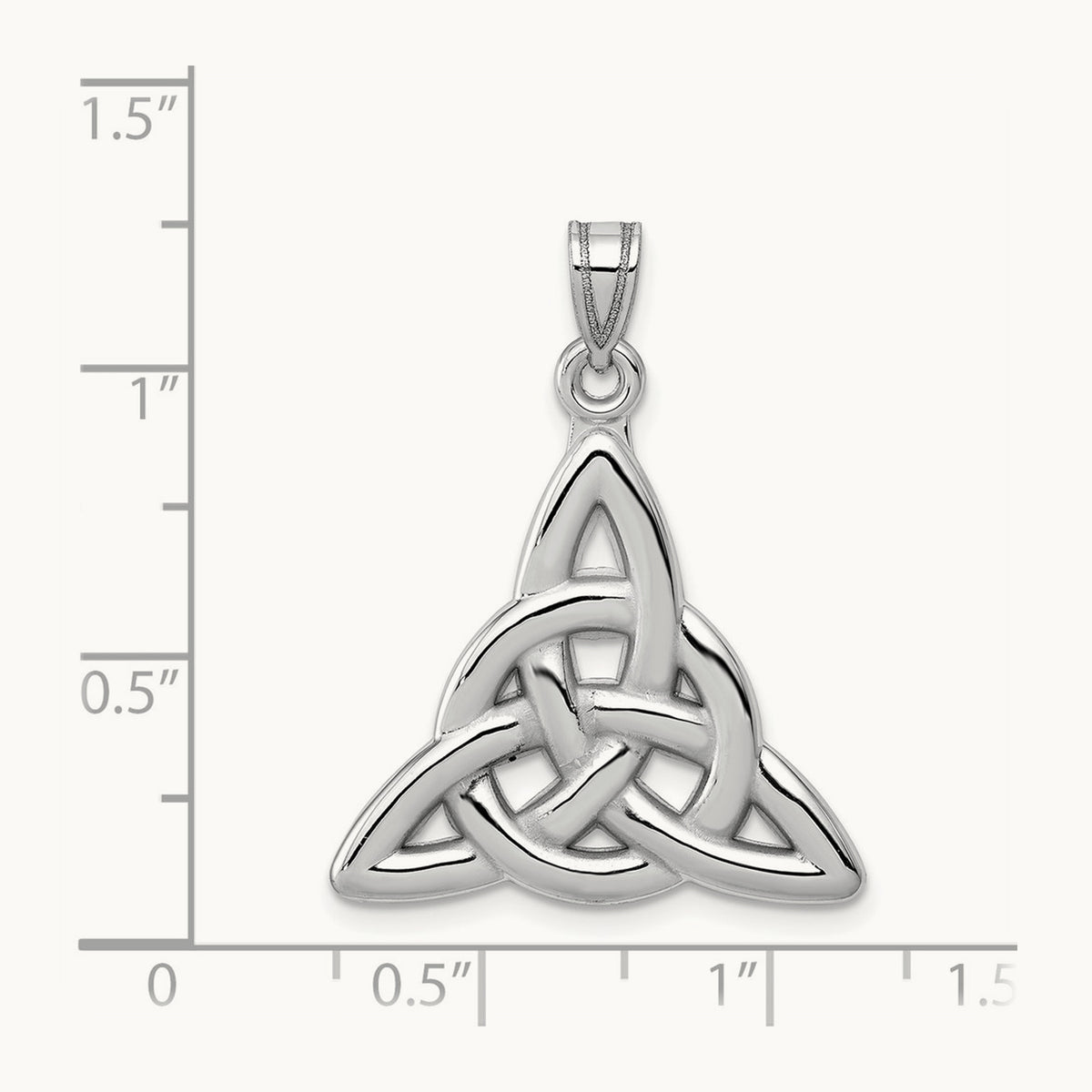 Polished Trinity Knot Pendant — 14K White Gold