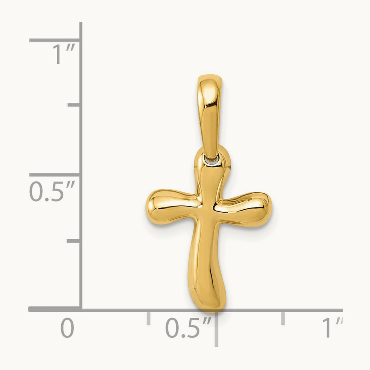Small Freeform Cross, 14K