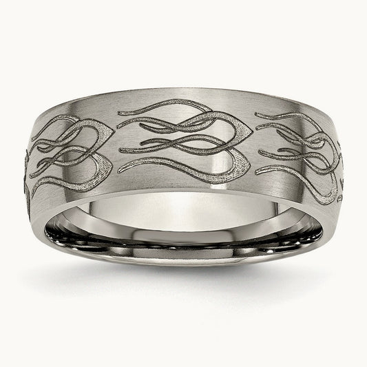 Brushed Flame Laser Design Band — photo set