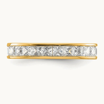 Princess Eternity Band, 2.00-3.00 ct tw Lab-Grown Diamond — 2 ct, 14K Yellow Gold