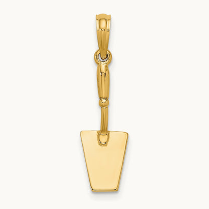 3-D Concrete Tool Spatula Charm, 14K