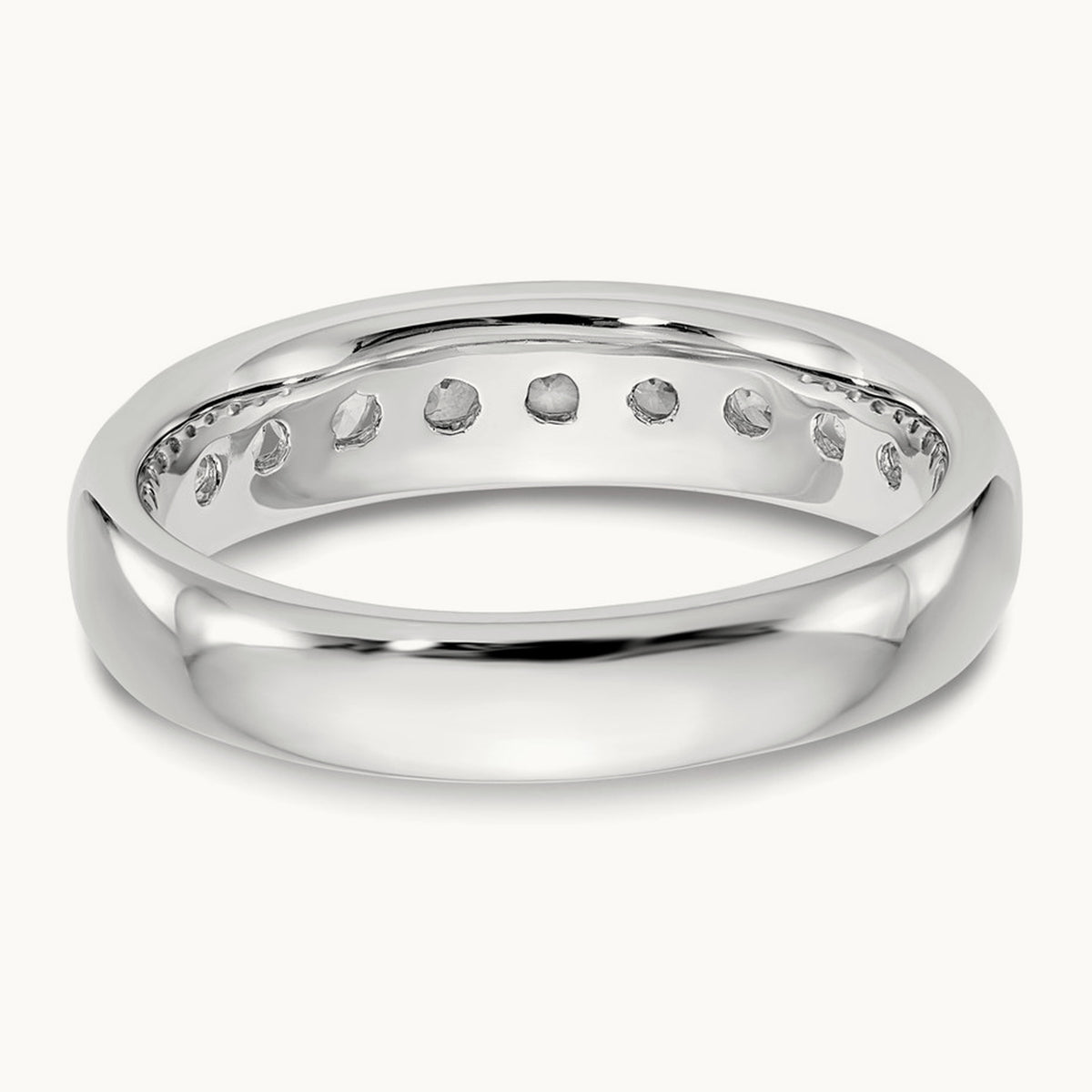 9-Stone Diamond Channel Band, 14K White Gold