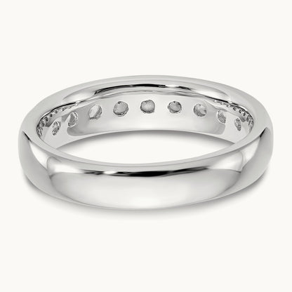 9-Stone Diamond Channel Band, 14K White Gold