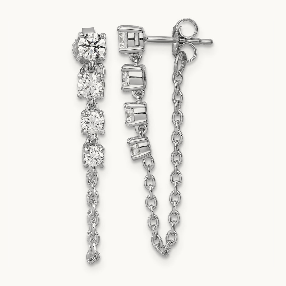 Earrings, 1.00 ct tw Lab-Grown Diamond — 14K White Gold