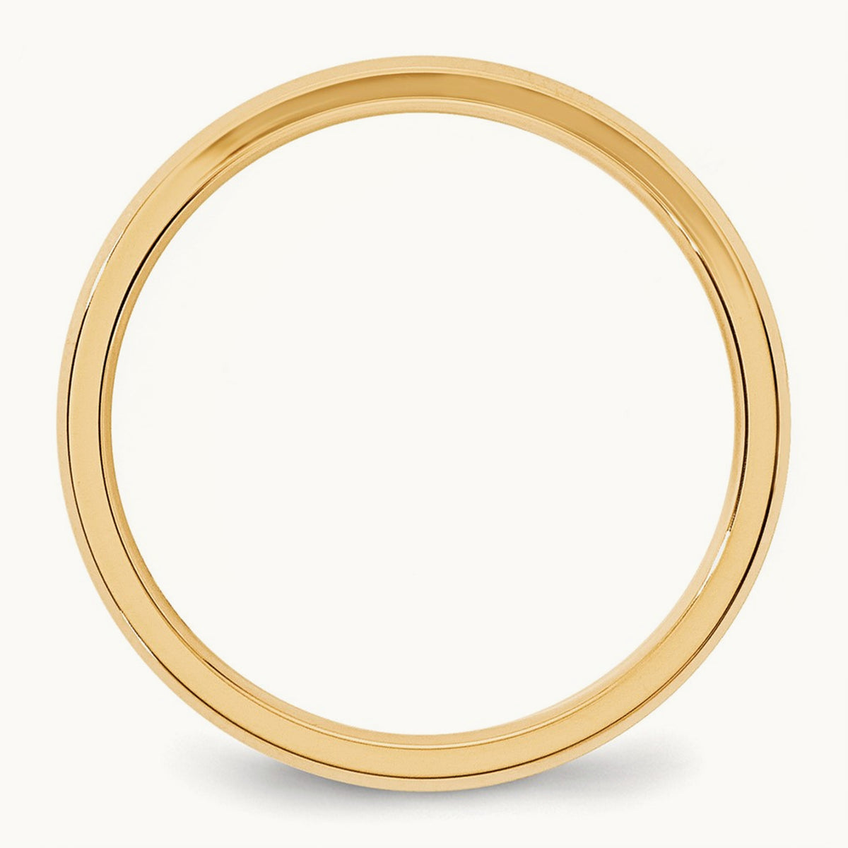 Bevel Edge Comfort Fit Band, 3mm, 10K Yellow Gold