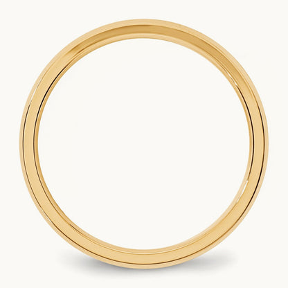 Bevel Edge Comfort Fit Band, 3mm, 10K Yellow Gold