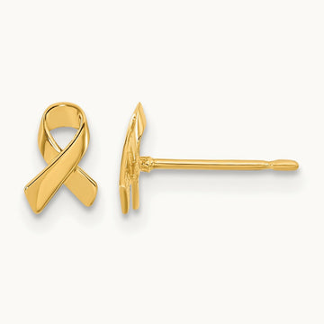 Madi K Awareness Ribbon Post Earrings, 14K