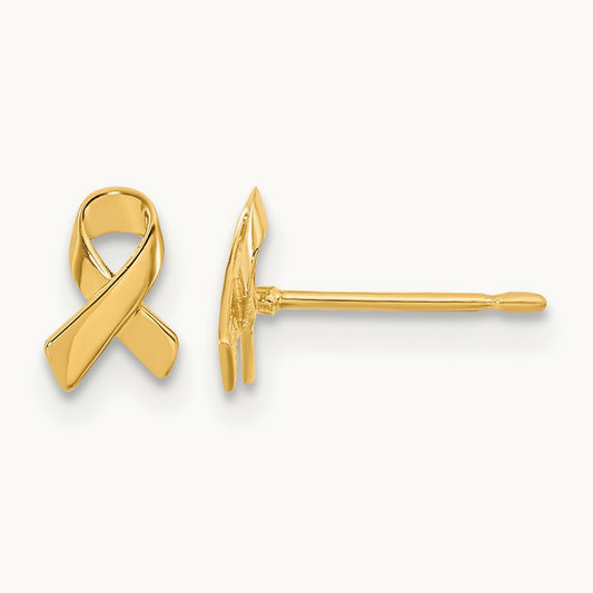 Madi K Awareness Ribbon Post Earrings, 14K