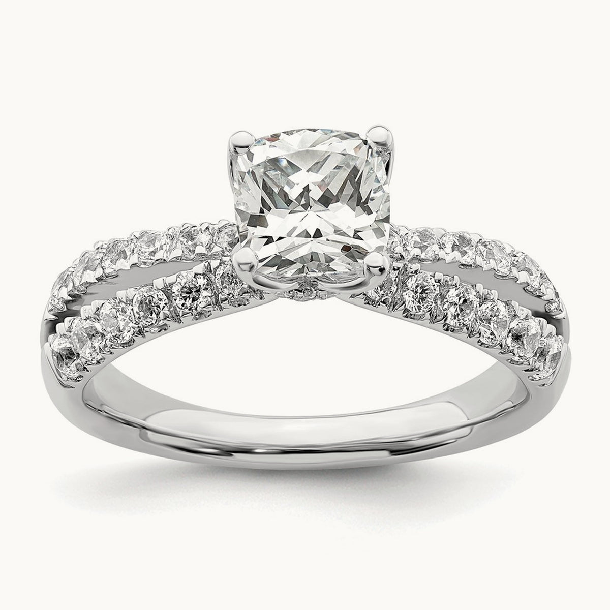 Cushion Semi-Mount Engagement Ring, 0.50 ct tw Lab-Grown Diamond