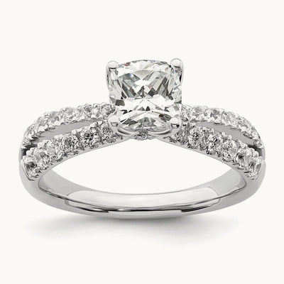 Cushion Semi-Mount Engagement Ring, 0.50 ct tw Lab-Grown Diamond
