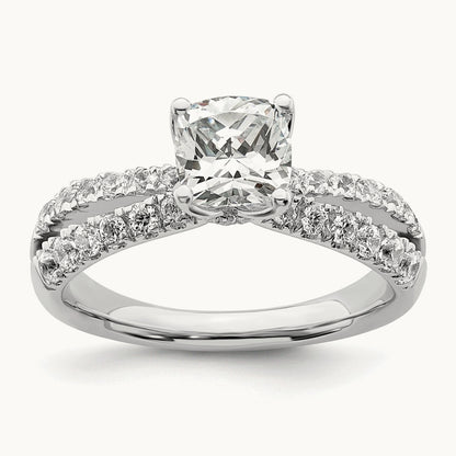 Cushion Semi-Mount Engagement Ring, 0.50 ct tw Lab-Grown Diamond