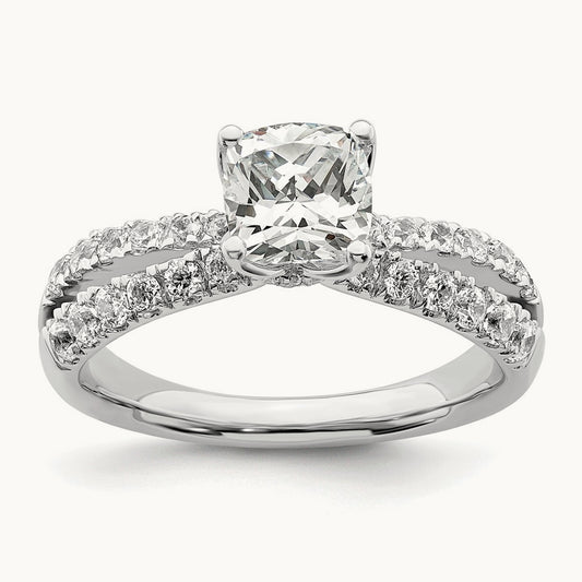 Cushion Semi-Mount Engagement Ring, 0.50 ct tw Lab-Grown Diamond