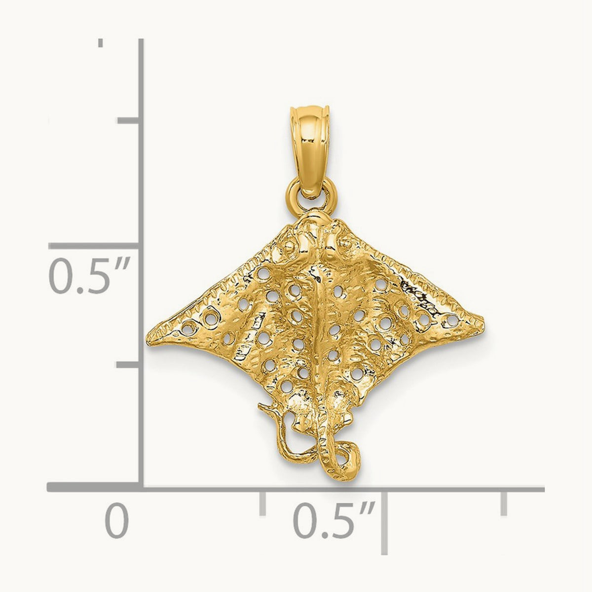 Spotted Eagle Ray with Holes Charm — 19mm