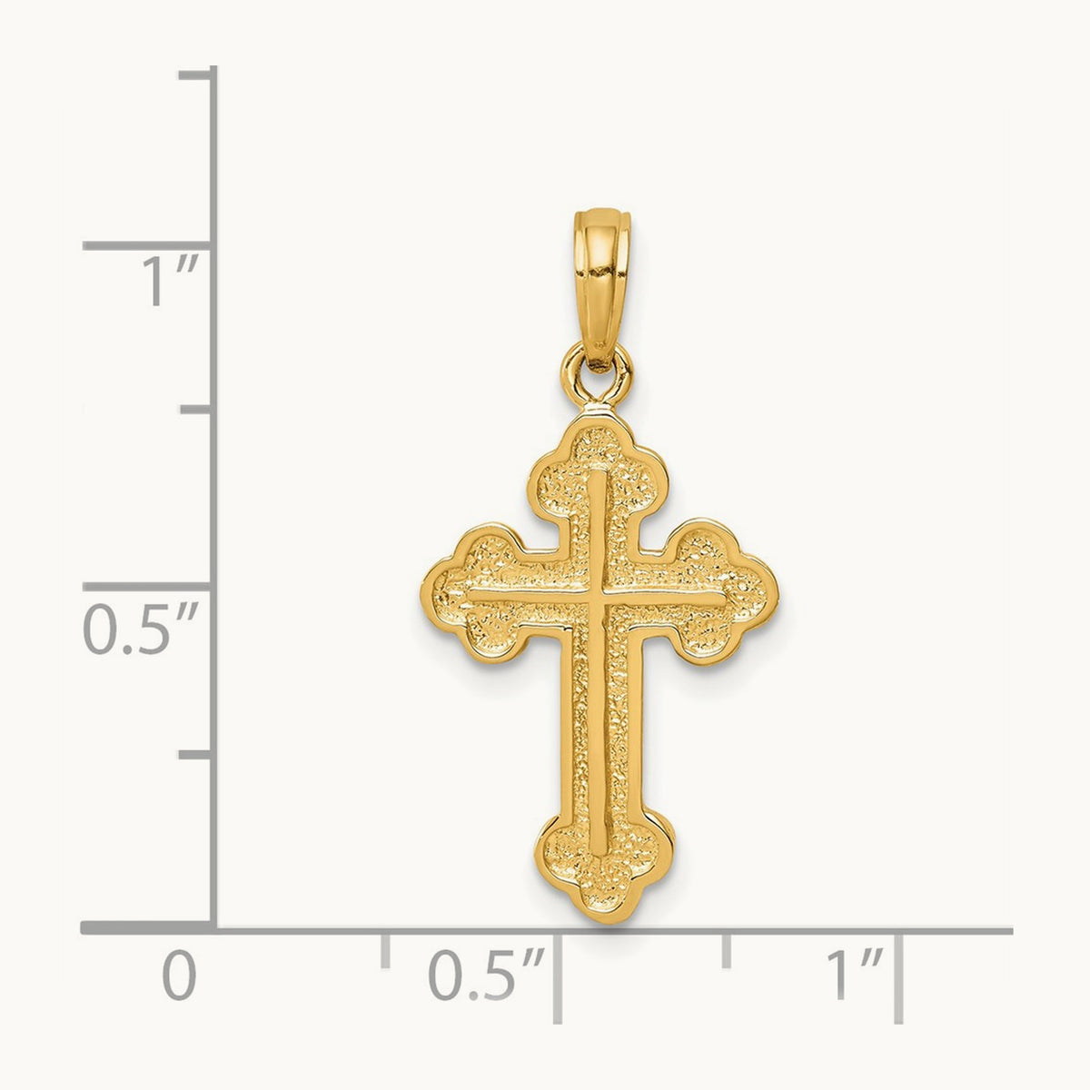 Budded Cross Pendant, 14K