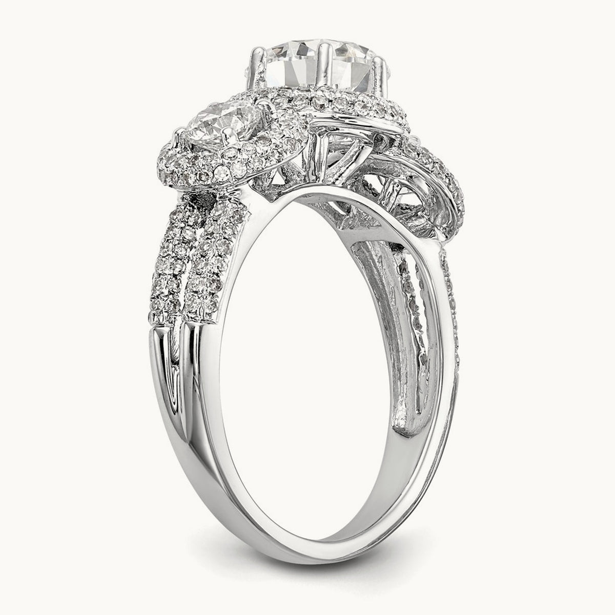 3-Stone Semi-Mount Engagement Ring, 0.75 ct tw