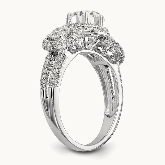3-Stone Semi-Mount Engagement Ring, 0.75 ct tw