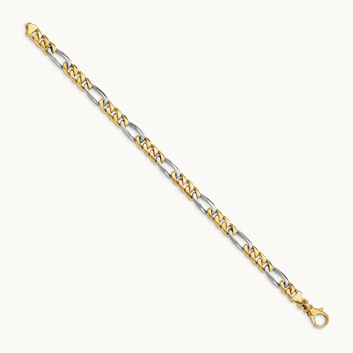 Hand-polished Fancy Link Bracelet, 6.3mm, 14K Two-tone