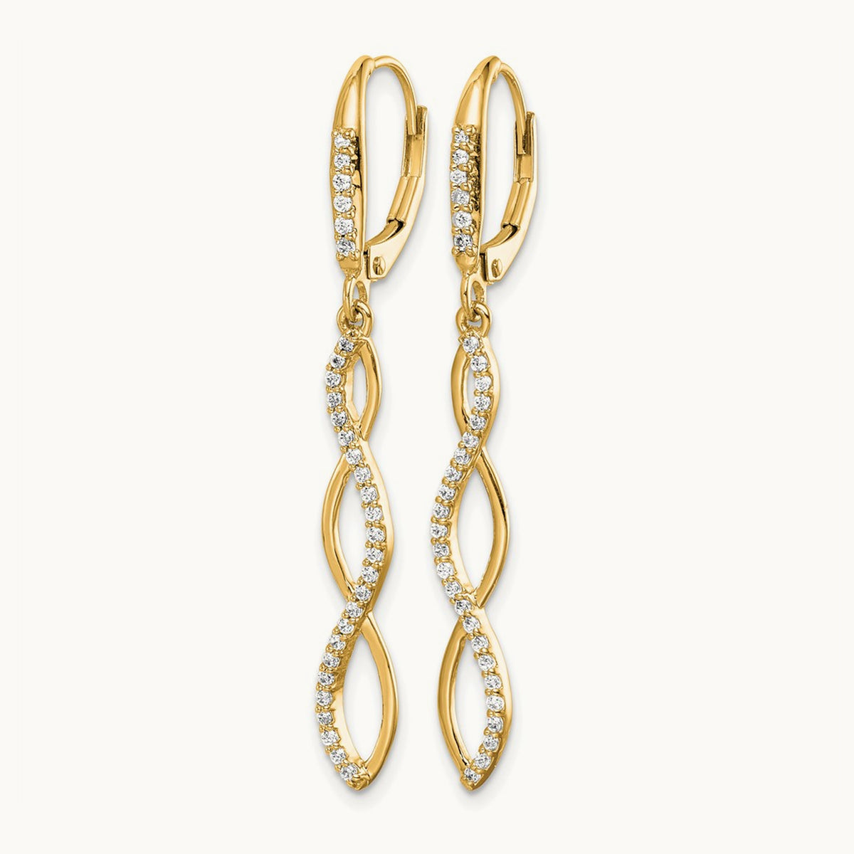 Diamond Leverback Earrings — photo set