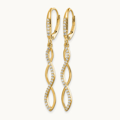 Diamond Leverback Earrings — photo set
