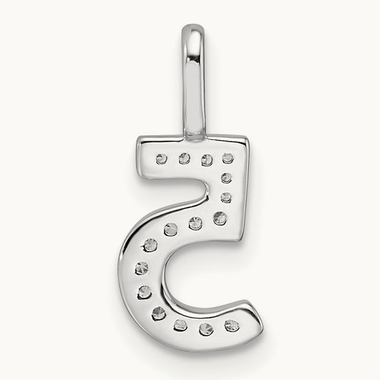Diamond Number 5 Pendant, 14K White Gold