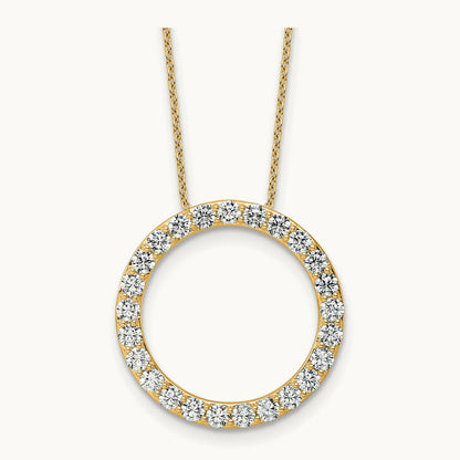 Circle Slide Necklace, 1-3 ct Lab-Grown Diamond — 14K Yellow Gold